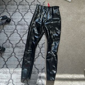 SPANX Faux Patent Leather Leggings SMALL